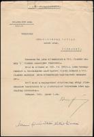 1926 Budapest, főmérnöki kinevezés Szovátay György részére, Bud János (1880-1950) pénzügyminiszter aláírásával, fejléces papíron