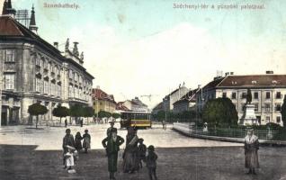 Szombathely, Széchenyi tér, püspöki palota, villamos (ázott / wet damage)