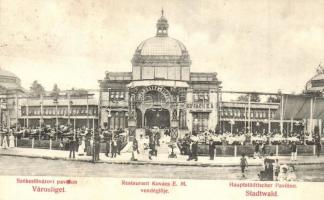 1909 Budapest XIV. Városliget, pavillon, Kovács E. M. vendéglője