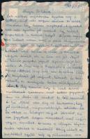 1954 Czibor Zoltán feleségének levele férjéhez a világbajnokság idején