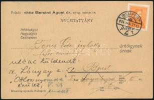 1934 Bernárd Ágost (1880-1968) politikus, korábbi miniszter, a trianoni békeszerződés egyik aláírójá...