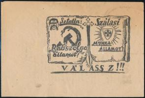 1944 Nyilaskeresztes Szálasi szórólap, kétoldalas, jó állapotban / Hungarian Arrow Cross Party flyer, in good condition