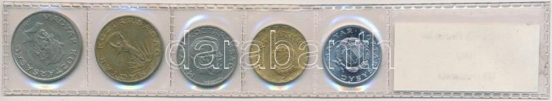 1990. 1Ft-20Ft (5xklf), kiadatlan forgalmi sor laminált fóliatokban, "Magyar Köztársaság" ...