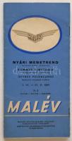 1960 Malév nyári menetrendfüzet, árakkal, időpontokkal