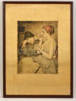 Glatz Oszkár(1872-1958)-Prihoda István(1891-1956): Buborékfújók. Színezett rézkarc, papír, üvegezett...