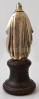 cca 1930 Szent István szobor. Ezüstözött fém, ébenfa talpon. Gács jelzéssel. Ludvig Bp. gyártói jelz...