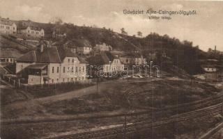 1931 Ajka-Csingervölgy, Viktor telep, vasúti sín. Siklós Géza fényképész kiadása