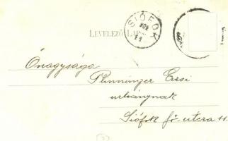 1904 Dunakeszi-Alag, Lóversenytér, pálya felügyelőség, versenyistálló részlete lovakkal. Hadl Fülöp ...