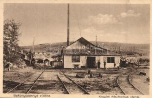 1937 Bakonycsernye, Kisgyóni Kőszénbánya gépház iparvasúti sínekkel