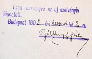 Budapest 1877. "Lótenyésztés Emelésére Alakult Részvénytársaság Budapesten" névre szóló ré...