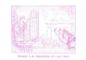 7 db modern svéd sakk karikatúra lap / 7 modern Swedish chess caricature cards