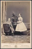 cca 1865 Habsburg Rudolf Főherceg és testvére Gizella főhercegnő keményhátú fotója H. Norden bécsi műterméből, szép állapotban, 16,5×11 cm / Rudolf, Crown Prince of Austria and Archduchess Gisela of Austria, vintage photo