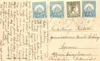 1928 Drégelypalánk, Fő utca, Drégely vára, Szentháromság szobor, Hangya fogyasztási és értékesítő sz...