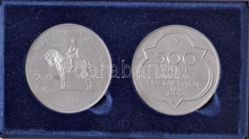 1990. 500Ft Ag "Mátyás király / Beatrix" + 500Ft Ag "Mátyás király - Buda" tanús...