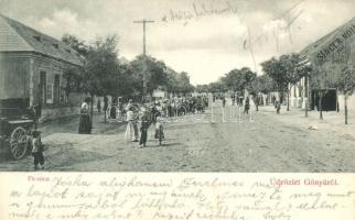 1912 Gönyű, Fő utca, Singer Mihály fiai üzlete és saját kiadása