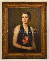 Nagy Vilmos (1874-1953): Szentiványi Ivánné. Olaj, vászon, jelzett, keretben, 80×60 cm