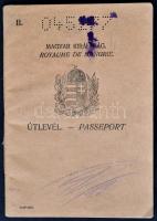 1930-1934 Magyar királyság fényképes útlevele, Dr. Jetts Gyula ügyvéd részére, csehszlovák bejegyzés...