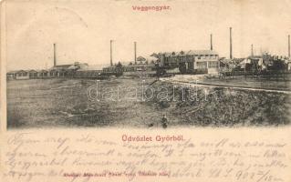 1902 Győr, Vagongyár. Mandausz János kiadása (EK)