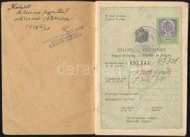 1923 Magyar királyság útlevele, Dr. Jetts Gyula ügyvéd részére, német és osztrák bejegyzésekkel, ben...