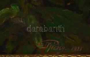 Dr Pécsi János (1885-?): Krizantémok. Olaj, karton, jelzett, keretben, 58×60 cm