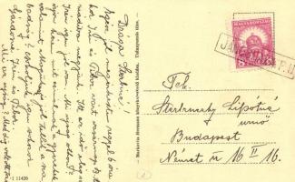 Jánosháza, Fő tér, Központi szálloda. Markovits Hermann kiadása + Jánosháza P.U