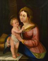 cca 1800 Jelzés nélkül: Mária a kis Jézussal. Olaj, vászon, restaurált, kereteben, 50×40 cm