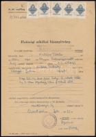 1945-1951 Lukács Tekla (1926-?) rendőrirodai alhadnagy kinevezési okmányai, köztük Nagy Imre belügym...