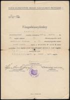 1945-1951 Lukács Tekla (1926-?) rendőrirodai alhadnagy kinevezési okmányai, köztük Nagy Imre belügym...