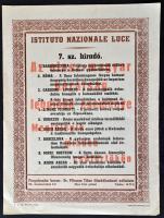 1940 Istituto Nazionale Luce 7. sz. hiradója, kisplaták, Bp., Pflumm Tibor Filmkölcsönző Vállalata, Kispest, Fischhof Henrik-ny., 22x30 cm.