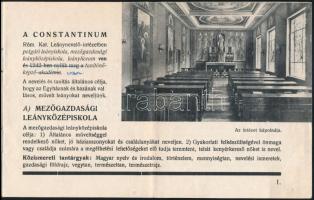 cca 1942 Kiskunfélegyháza, Constantinum r. kat. leánynevelő-intézet prospektusa. Kiskunfélegyháza, U...