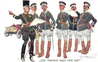 Lieb Vaterland, magst ruhig sein / Austro-Hungarian K.u.K. officers. B. K. W. I. 441-4. s: Schönpflug (EK)