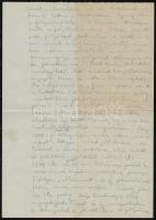 1958 Stósz/Štós Fábri Zoltán (1897-1970) írótól saját kézzel írt levele, aláírásával Barta Lajos (18...