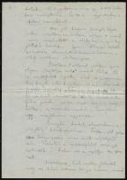 1958 Stósz/Štós Fábri Zoltán (1897-1970) írótól saját kézzel írt levele, aláírásával Barta Lajos (18...