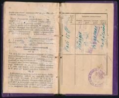 1931-1944 Kakasd, fényképes szolgálati cselédkönyv, számos bejegyzéssel, a szekszárdi rendőrkapitány...