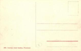 Pécsvárad, vasútállomás vonattal. Anschau Antal kiadása 1369