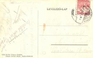 Pétfürdő, Hollós Vilmos vendéglője, utcai részlet és kerthelyiség. Fekete Zoltán fényképész felvétel...