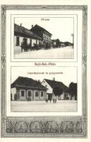 Sajószentpéter, Fő utca, Takarékpénztár, gyógyszertár. Kohn Miksa kiadása 804. Art Nouveau