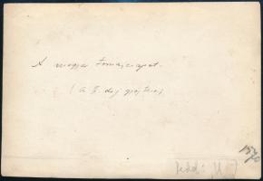 1912 A második helyezett magyar tornászcsapat gyakorlata a stockholmi olimpián, hátoldalon feliratoz...