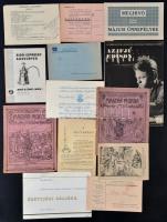 1912-1948 Vegyes papírrégiség tétel, 12 db, közte reklámokkal, meghívókkal, közte a Kispesti Öregdiákok és a Gólyák táncestélyének (1947) és a Kispesti Deák Ferenc Gimnázium érettségi báljának meghívói