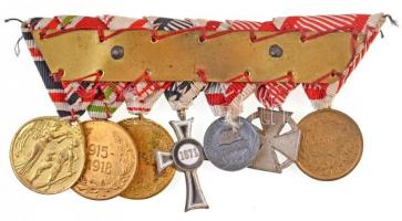 7db-os magyar és külföldi kitüntetés miniatűr tétel, közte 1916. "Károly-csapatkereszt", 1...