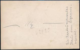 1911 Összedőlt vályogház a kecskeméti cigány negyedben a földrengés után, hátoldalon feliratozott fo...