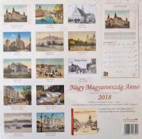3 db régi képeslapokat ábrázoló 2018-as naptár, bontatlan csomagolásban: Nagy Magyarország Anno, Eur...