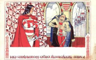 Fáy Aladár iparrajziskolai tanár rajzsorozata Arany János "Toldi"-jához - 12 darabos képes...