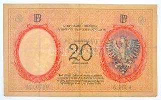Lengyelország 1924. 20Zl három aláírással T:III / 
Poland 1924. 20 Zlotych with three signatures C:...