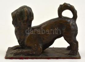Csúcs Ferenc (1905-1999): Bodri kutya. Bronz, jelzés nélkül m:11 cm, h:15 cm
