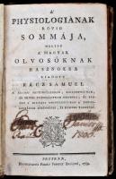 Kolligátum: Rácz Sámuel: A' physiologiának rövid sommája, mellyet a' magyar olvosóknak has...