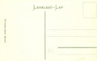 Sopron, Széchenyi tér, Új postapalota, Evangélikus lyceum. Piri Dániel kiadása