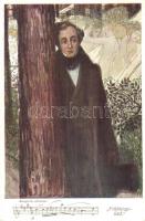 Felix Mendelssohn-Bartholdy, German composer; Frühlingslied sheet music. B. K. W. I. Serie 909-6. s: O. Friedrich (EK)