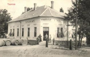 1911 Tapolca, Burján Imre vendéglője a vasúthoz és saját kiadása