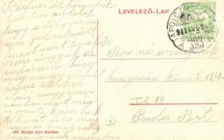 1911 Tapolca, Burján Imre vendéglője a vasúthoz és saját kiadása